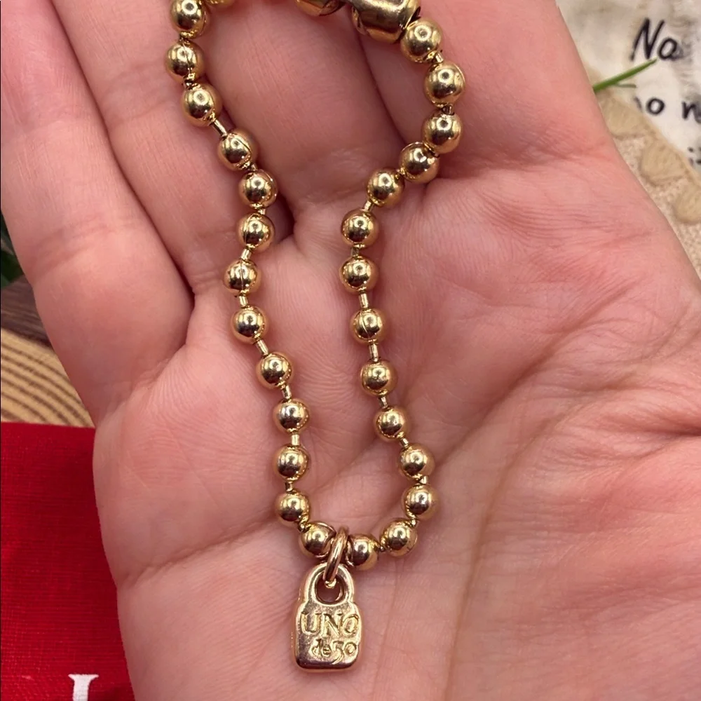 (Firm price )Authentic Second hand 🤚 UNO de 50 Metallic Beaded Bracelet